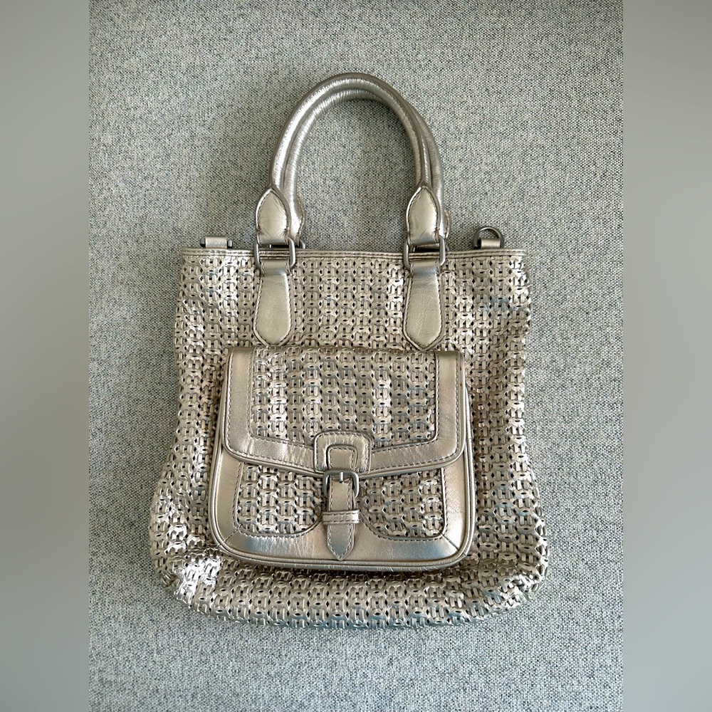 Sondra Roberts silver leather bag